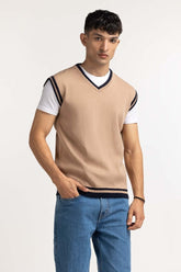 Beige Basic Sweater MN-SWT-WS23-055